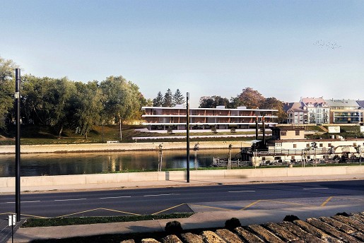 Győr, Dózsa György rakpart, apartmanház